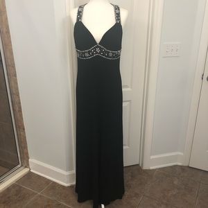 Xscape Sequined Black Gown